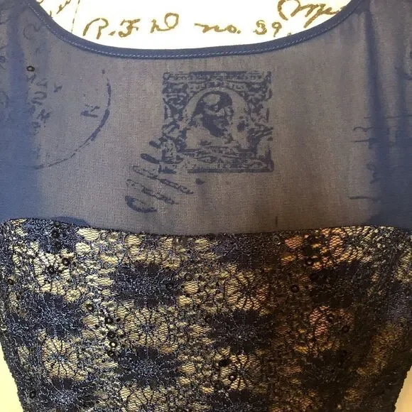 Julian Taylor Short Sleeve Sequin Lace Fit And Flare Dress - Picture 5 of 15